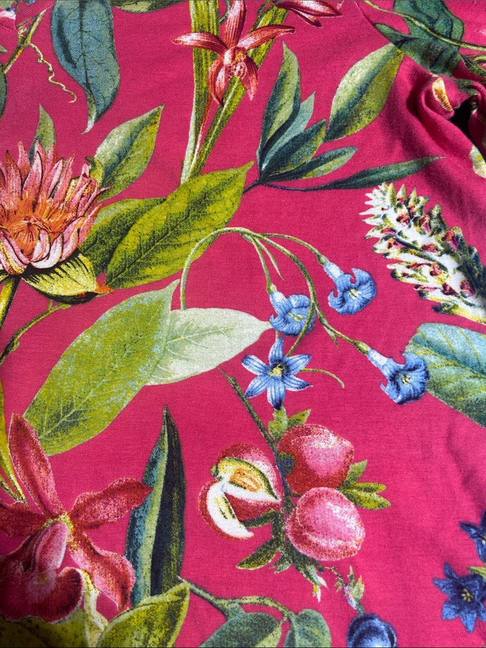 Chico's Pink Floral V-Neck Top - Picture 2 of 3